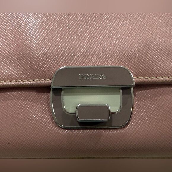 Prada Saffiano Leather Blush Pink Women's Continental Wallet with COA - Picture 7 of 16
